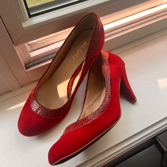 Red Aldo Shoes with 1.5 inch heels- very comfortable and lightly used - Picture 1 of 3